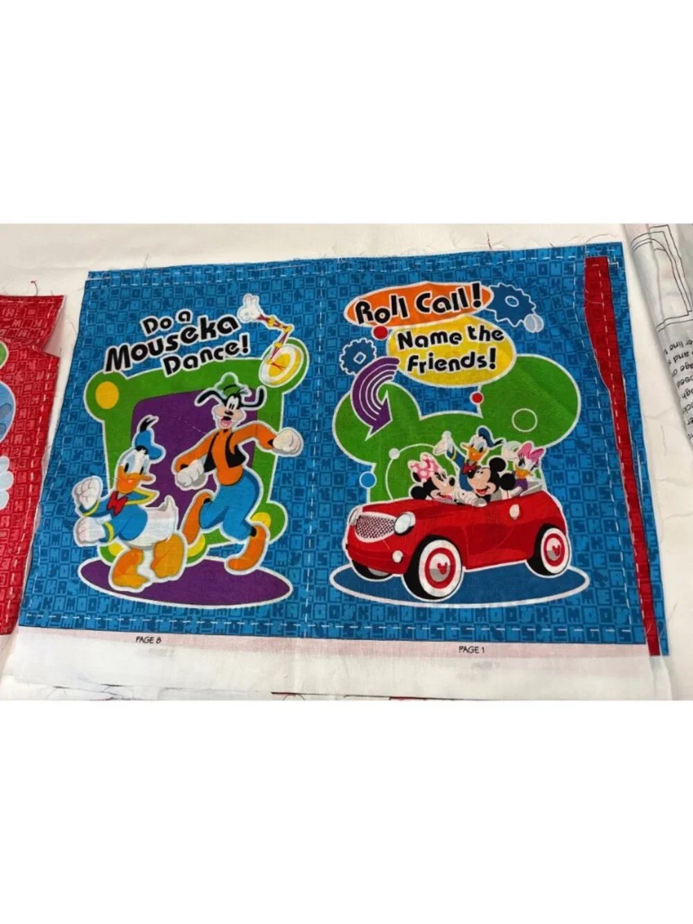 Disney Mickey Mouse Clubhouse Soft Book Fabric Panel DIY Ears=Cheers Kids Craft